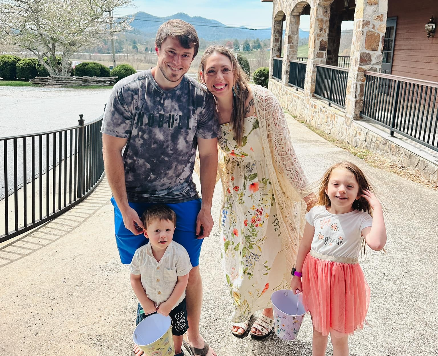 Seth Rininger with his family in Franklin, NC