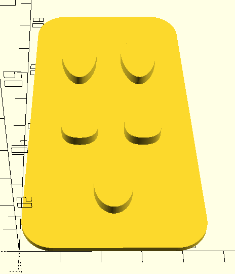 OpenSCAD 3D model of the replacement button pad