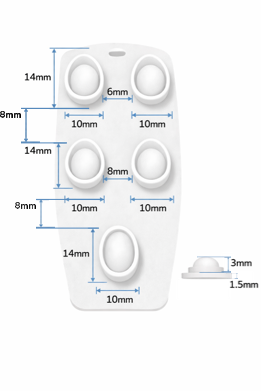 Precise measurements diagram for the button pad design